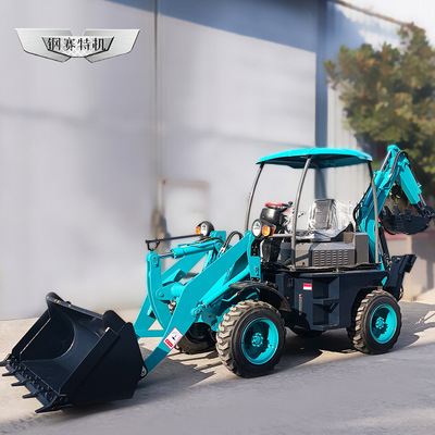 出口小型挖掘装载机铲挖一体机 久保田发动机两头忙前装后挖