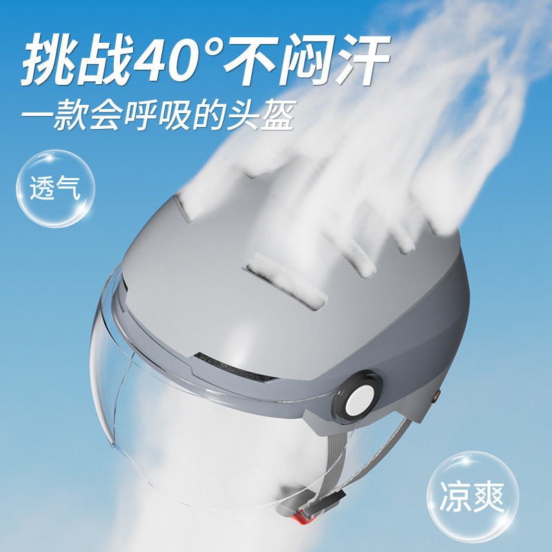 2025新款电动车头盔3c认证四季通用男女士夏季透气防晒电瓶车半盔
