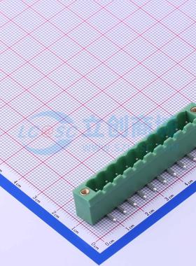 插拔式接线端子 DB2ERMF-5.08-10P-GN 弯插,P=5.08mm 板端/插座-