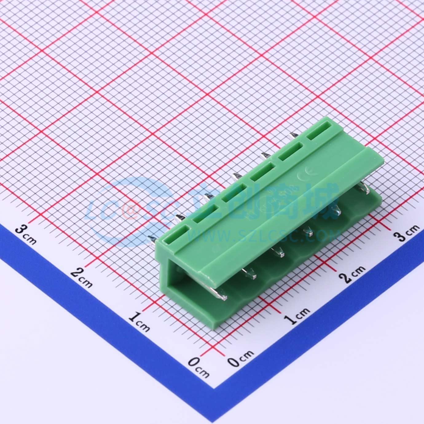 插拔式接线端子 HT508V-5.08-6P 插件,P=5.08mm 板端/插座-开口 1