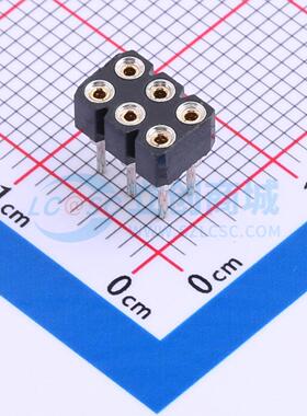 排母 PM254-2-03-3.0-C 插件,P=2.54mm 2x3P 圆孔 电子元器件配单