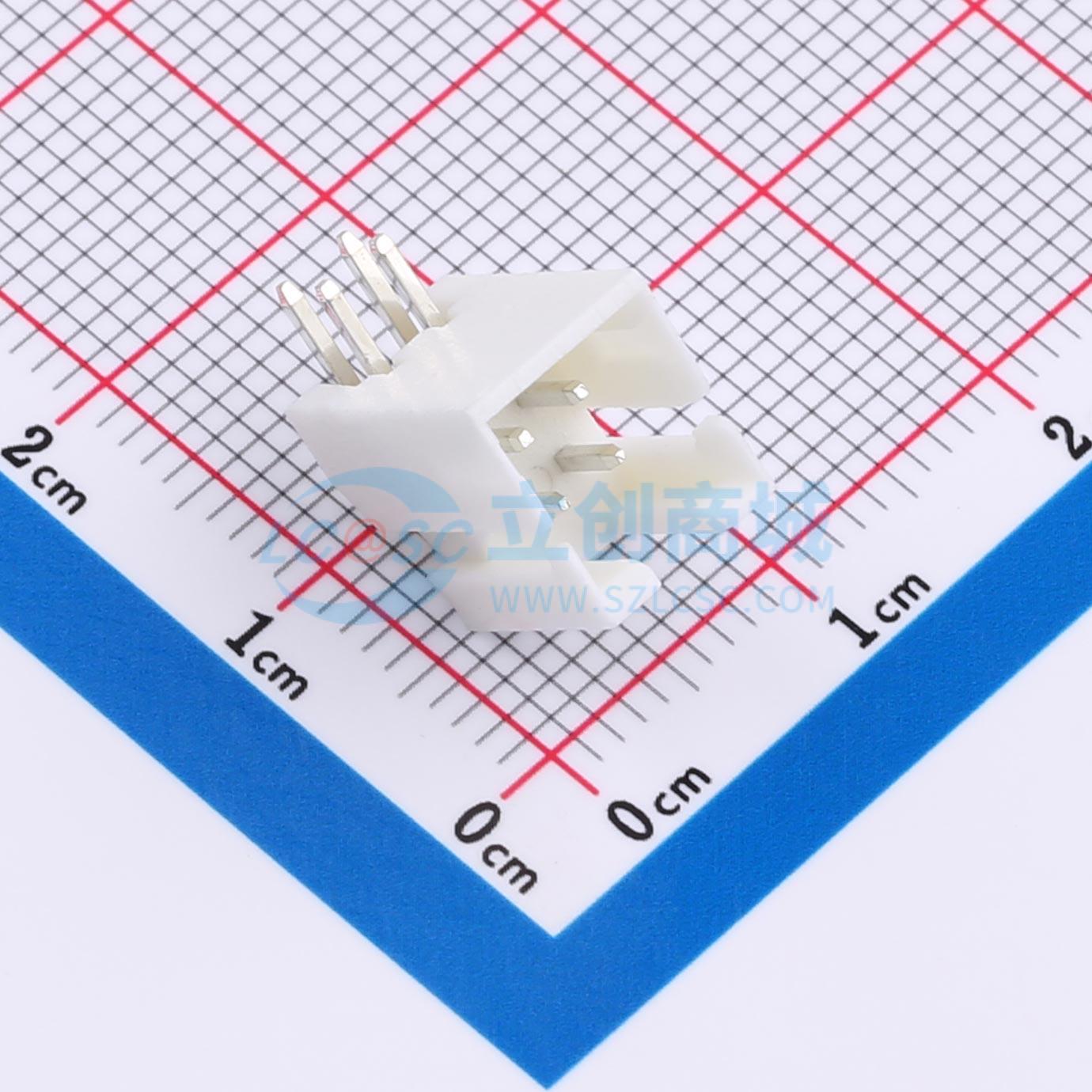 线对板针座 XD-XHD-2*2AW 插件,P=2.54mm 2x2P 弯插 电子元器件