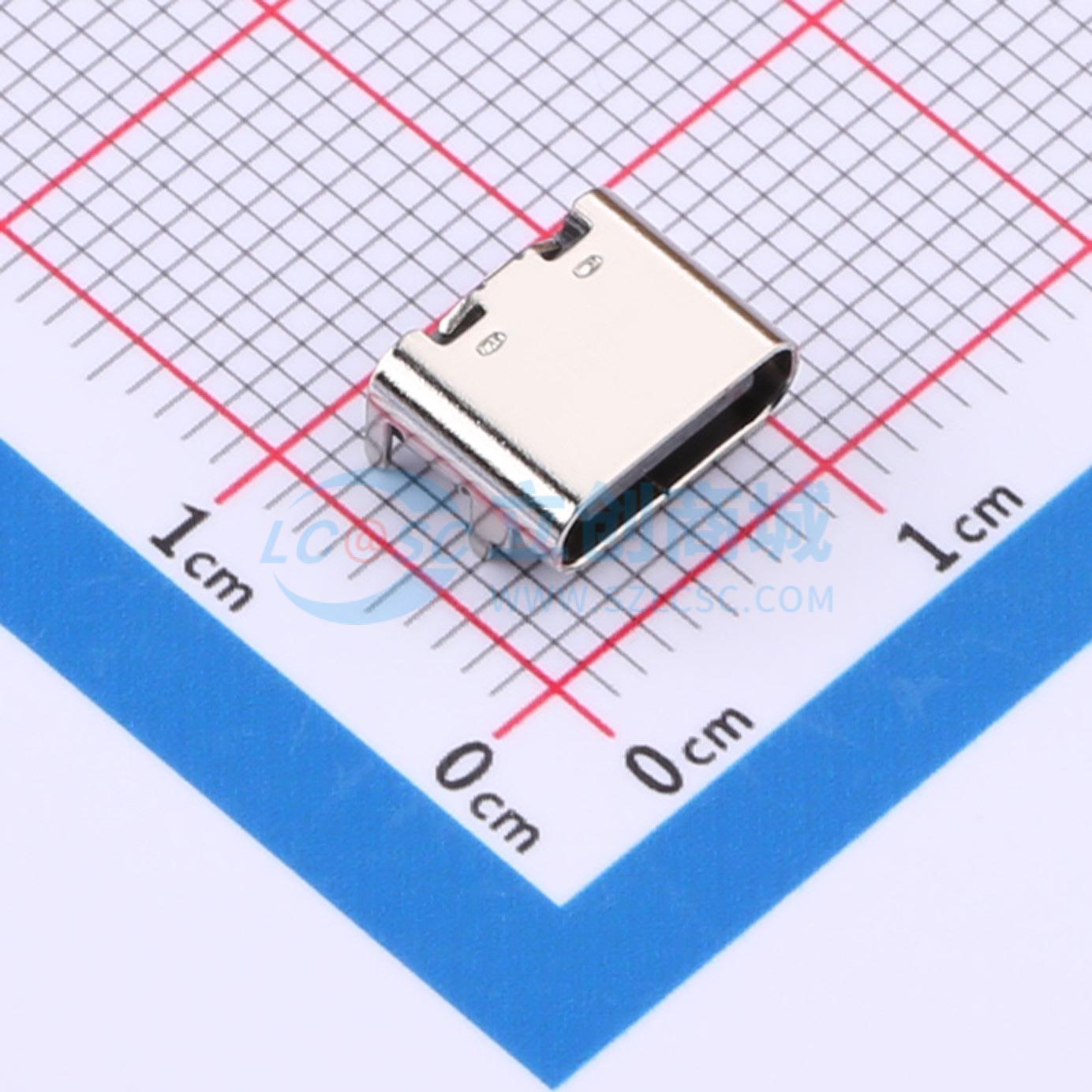 USB连接器 ZX-TYPEC-WTM648 SMD Type-C 母座 卧贴 Type-C 卧贴 6