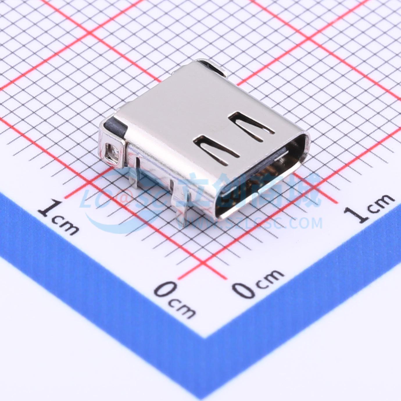 USB连接器 MC-208C SMD 双排前叉后贴SMT+DIP Type-C 卧贴 原装