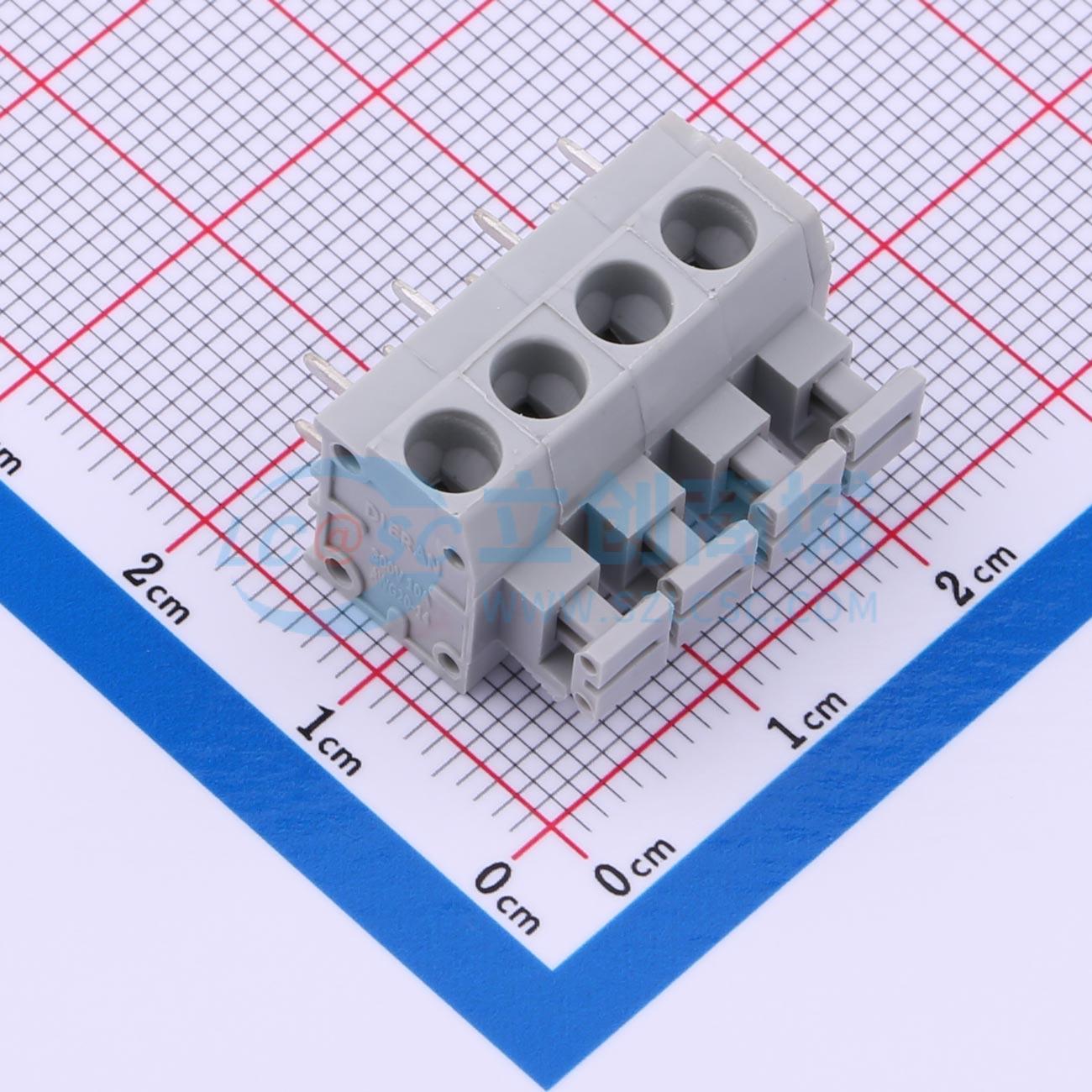 弹簧式接线端子 DB260-5.0-4P-GY 插件,P=5mm 电子元器件配单