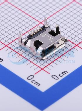USB连接器 U-MICRM05P-BF12 SMD 四脚插板 带柱 卷边 铜 Micro-B