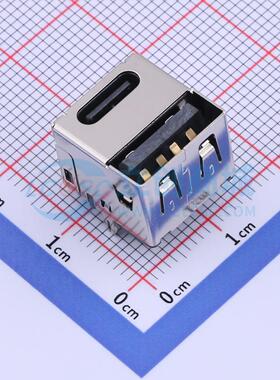 USB连接器 GT-USB-7066A 插件 立插14pin type-c 8A+4pin type-a