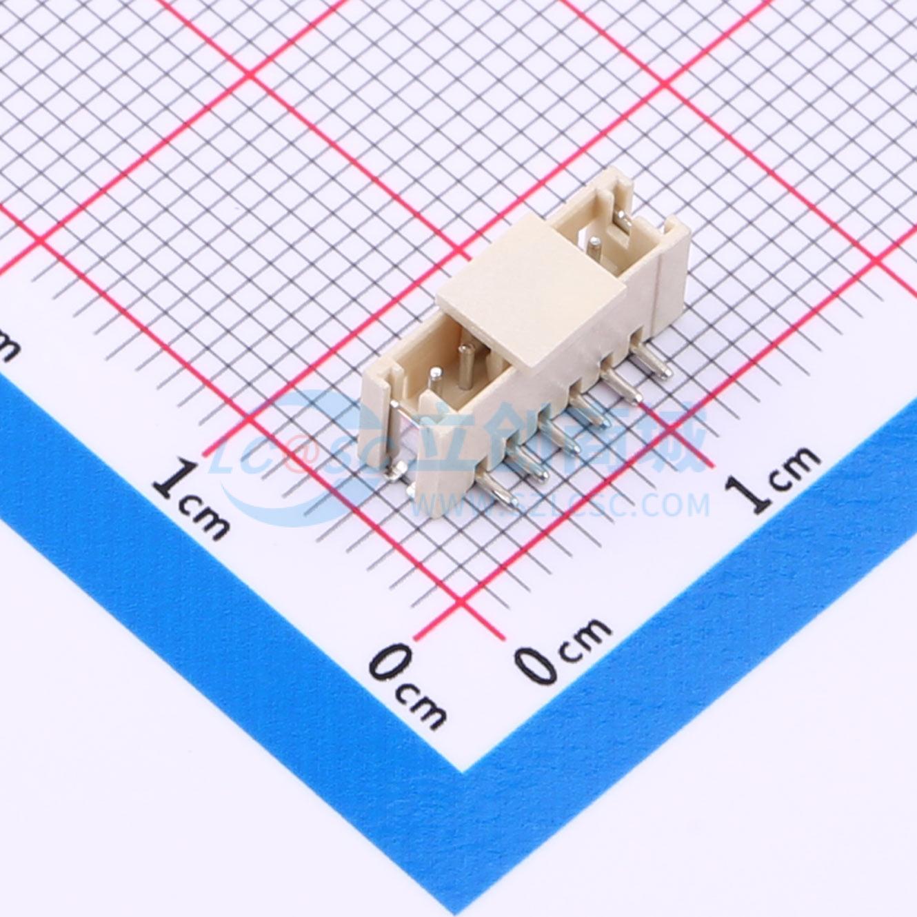 线对板针座 ZX-ZH1.5-6PLT SMD,P=1.5mm 1x6P 立贴 电子元器件