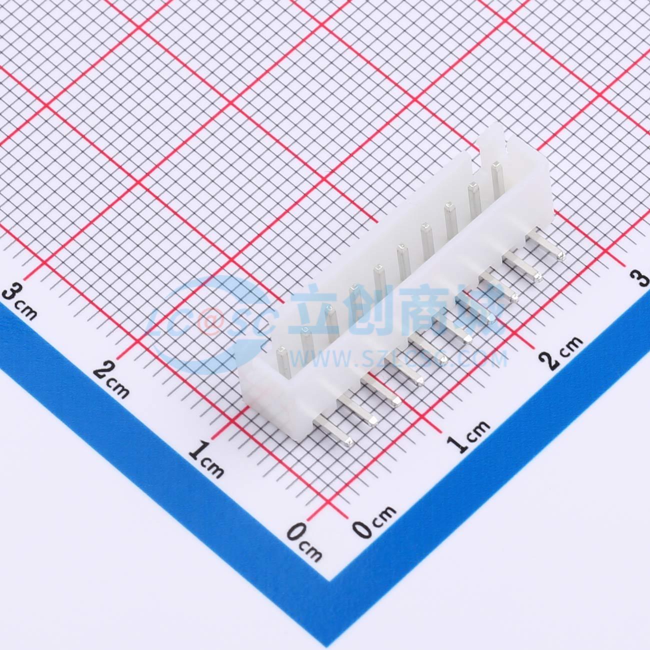 线对板针座 XD-XH-10AW-G 插件,P=2.5mm 1x10P 弯插 电子元器件