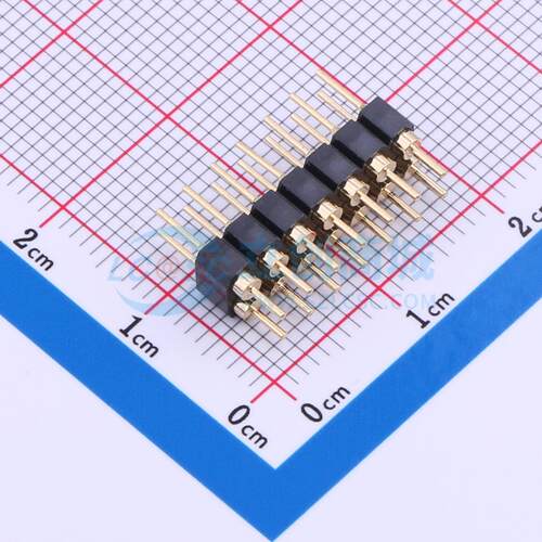 排针 PZ254-2-07-Z-C 插件,P=2.54mm 2x7P 圆针 电子元器件配单