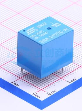 功率继电器 SRA-24VDC-AL 蓝色 插件,12.4x16mm 4 24V 电子元器件