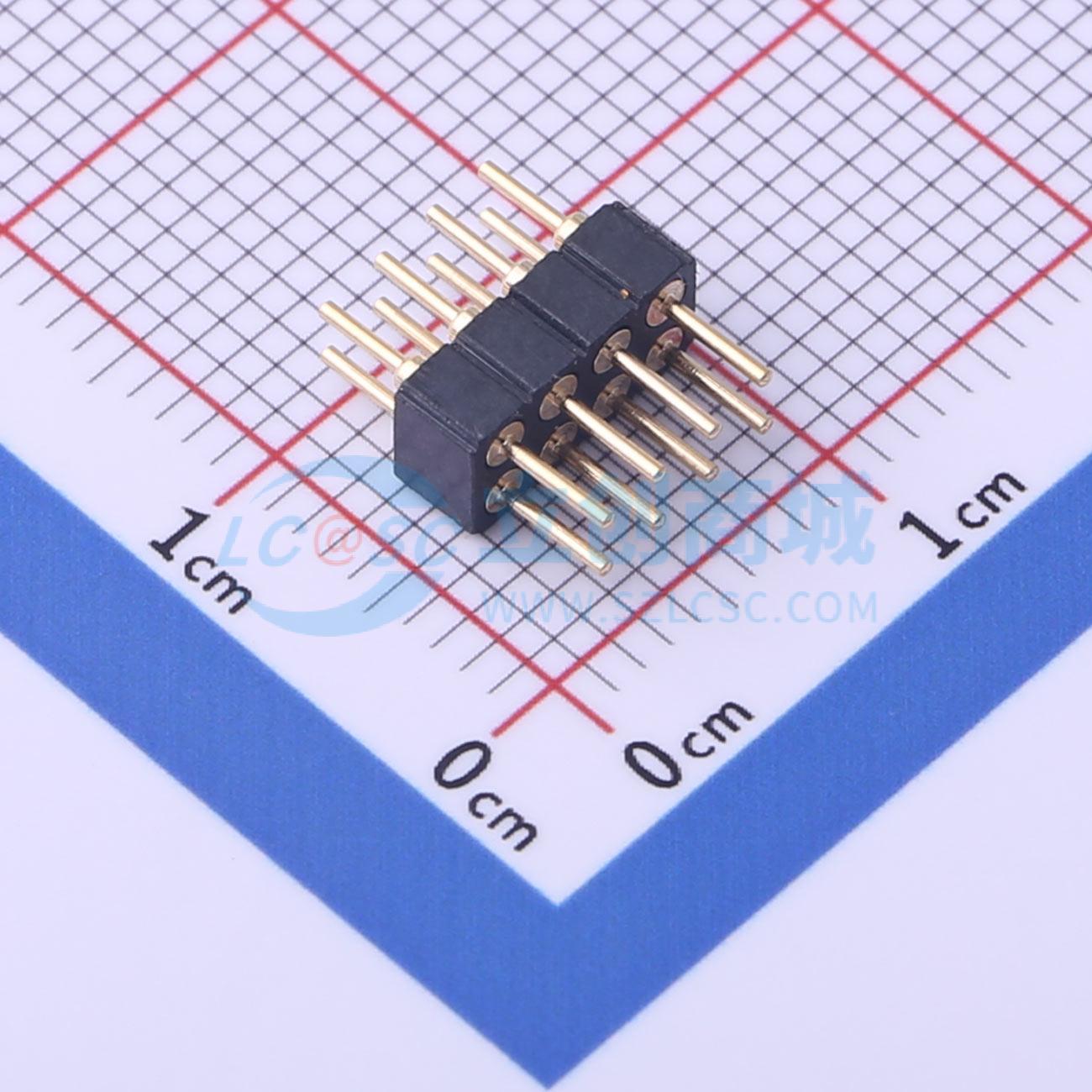 排针 MH200V-12-08-1000 插件,P=2mm 2x4P 圆针 电子元器件配单