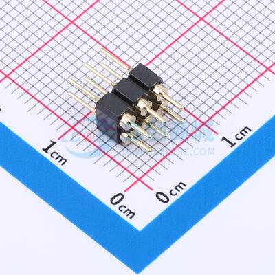 排针 X5521WV-2x03-C40D40-1196 插件,P=2.54mm 2x3P 方针 原装