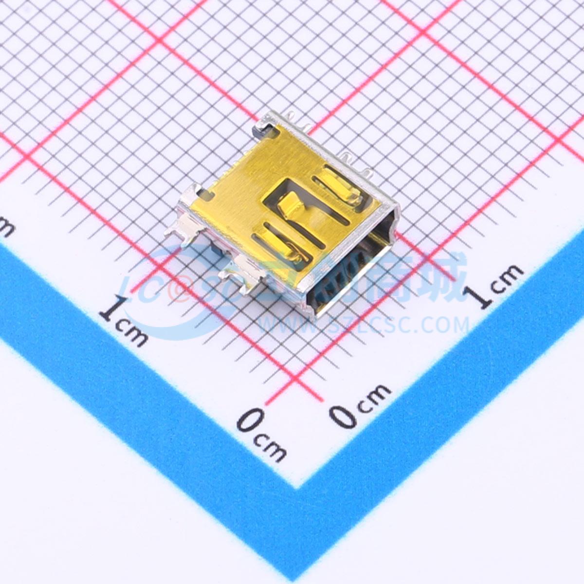 USB连接器 U213-051N-4BH84 SMD MINI USB连接器 5P/F 两脚 SMT贴