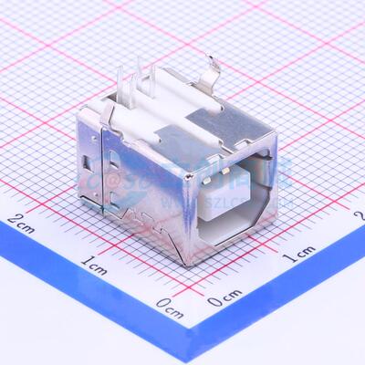 USB连接器 U-USBBR04P-F000 插件 BF90°-DIP-弯脚-白胶-铁壳 Typ