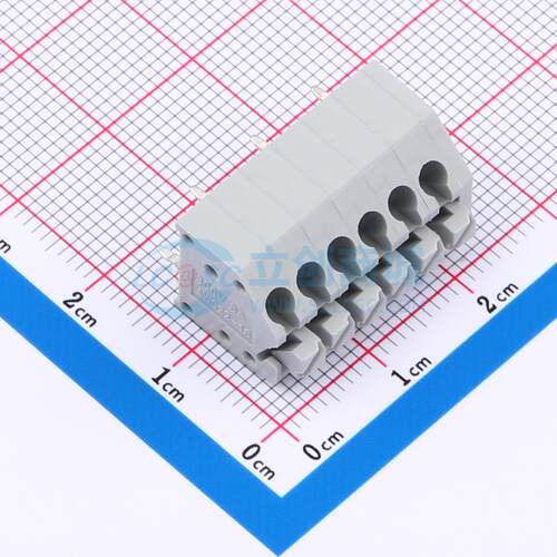 弹簧式接线端子 MX250-3.5-06P-B-GY01-Cu-A P=3.5mm(交错脚) 3.5