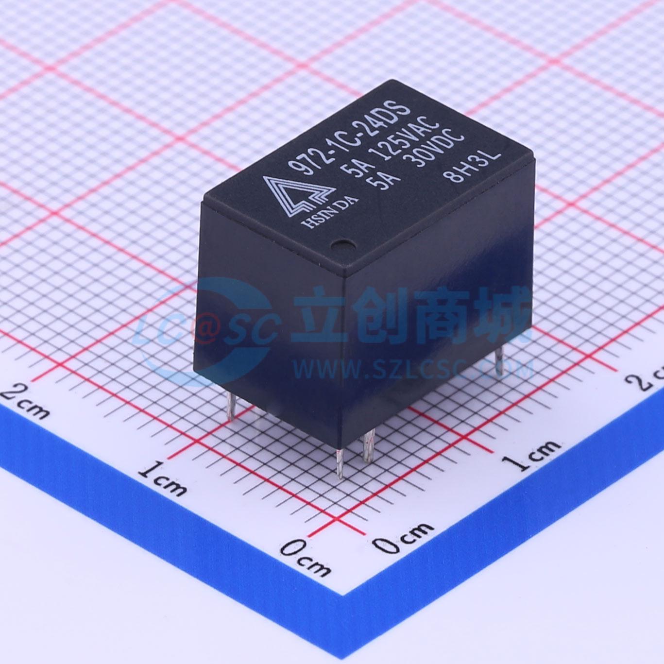 功率继电器 972-1C-24DS 插件,10.6x15.5mm 原装 电子元器件配单