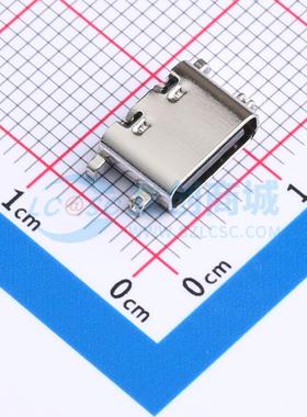 USB连接器 TYPE C-ZL-111PWB SMD 卧式带钢片沉板0.8黑色 Type-C