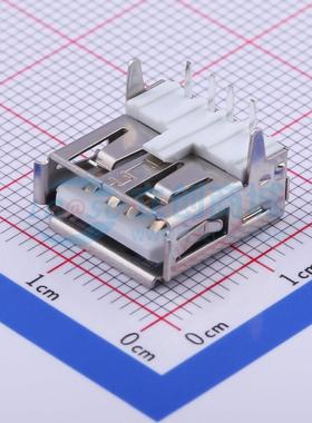 USB连接器 U-USBAR04P-F000 插件 白胶 铁壳 Type-A 弯插 原装