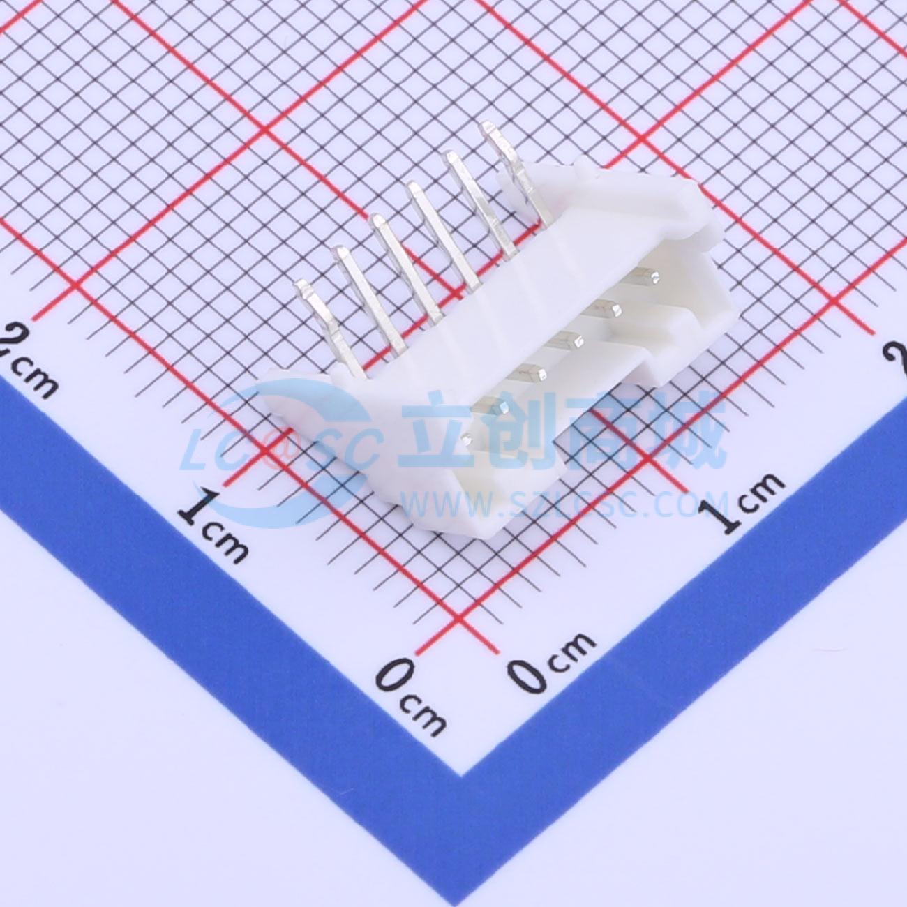 线对板针座 X2000WR-06A-PTSN 弯插,P=2mm 1x6P 弯插 电子元器件