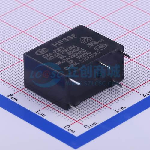 功率继电器 HF33F/024-ZS3 插件,10.2x20.5mm 5 24V 电子元器件