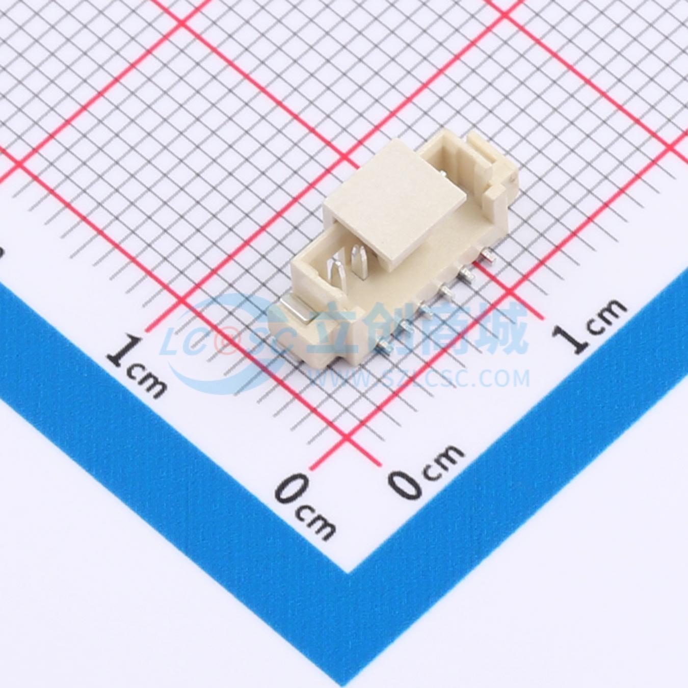 线对板针座 ZX-MX1.25-6PLT SMD,P=1.25mm 1x6P 立贴 电子元器件