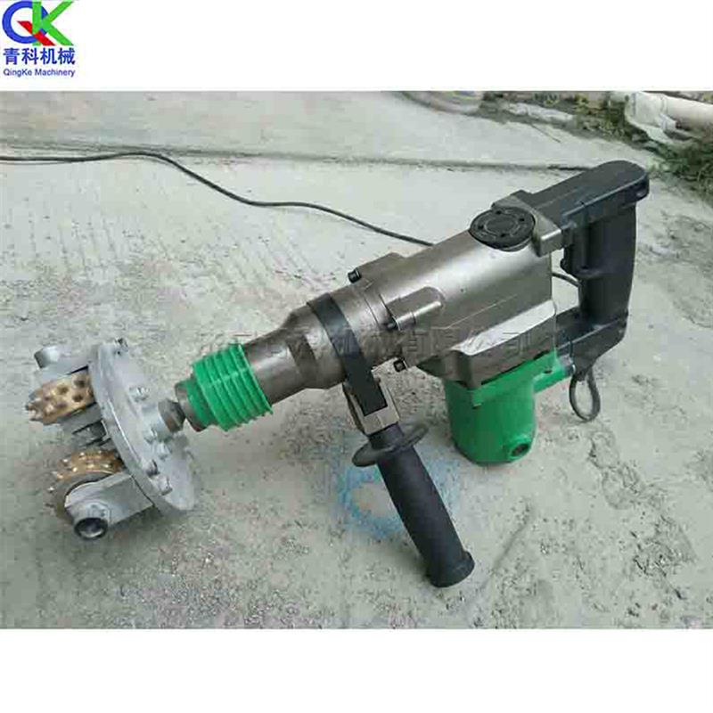 电动三头手持式凿毛机 小型混凝土地面拉毛机 冲击式三头墙壁凿毛