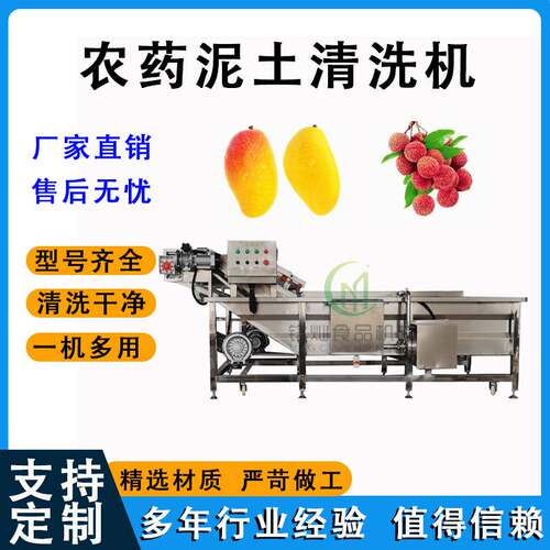 芒果全自动气泡清洗机 荔枝农药残留清洗设备 预制菜净菜商用清洗