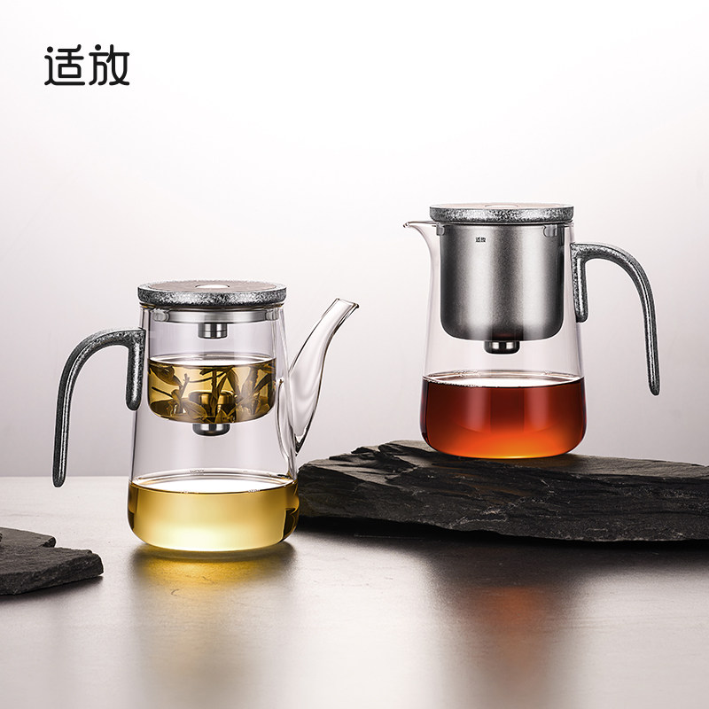 纯钛磁吸飘逸杯茶水一键分离茶具家用办公室高端懒人新式泡茶神器