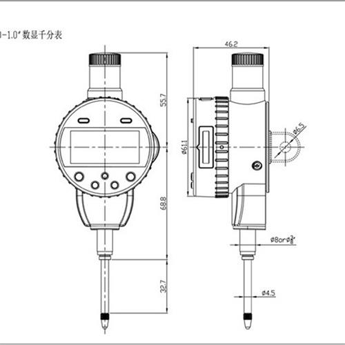 特马数显百分表0g-12.7mm0.01mm子指示表高精度校表原点