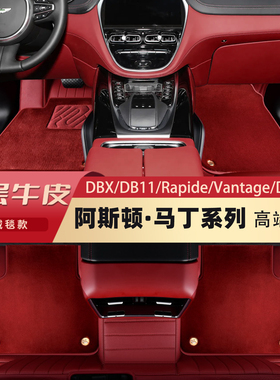 适用于阿斯顿马丁DBX 707 DB11 Rapide V8 Vantage全包围真皮脚垫