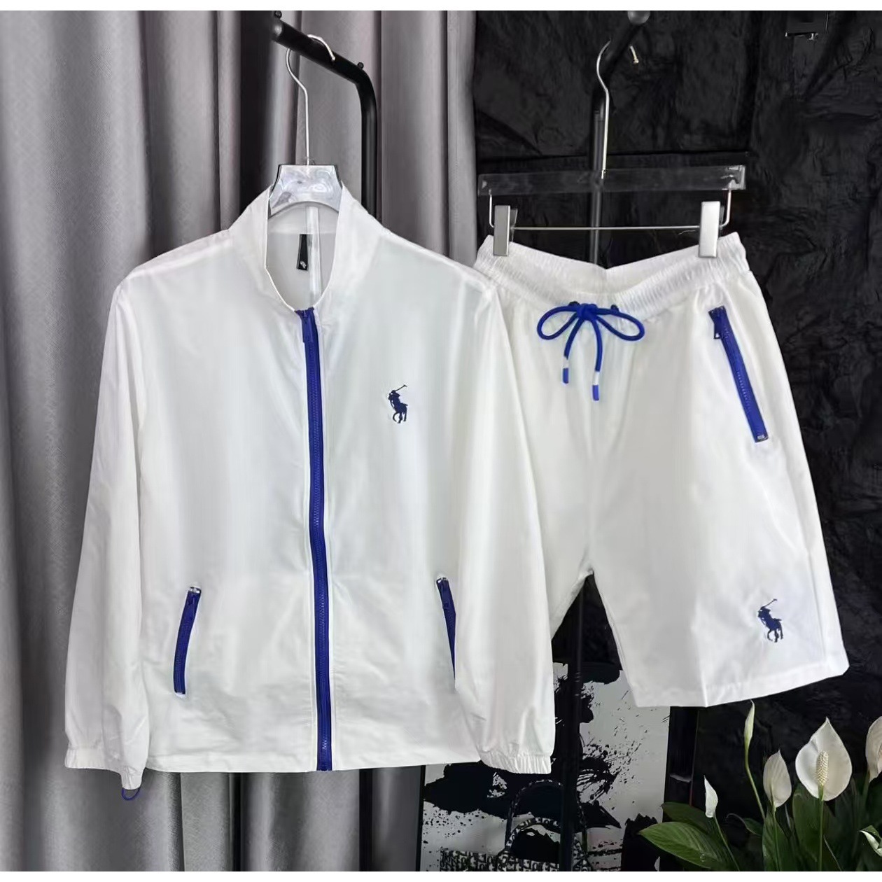 【欧洲站高奢】夏季高街流行穿搭时尚休闲运动短袖短裤两件套套装