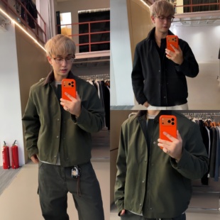 轻奢潮牌高品质狩猎者夹克巴恩风工装夹克外套复古做旧秋冬新款男
