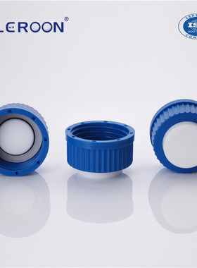 GL45流动相溶剂瓶四氟盖 4L乙醇甲醇S40试剂瓶四氟盖 蜀牛丝口瓶盖 通用试剂瓶蓝盖 可打孔插管耐高温 耐酸碱