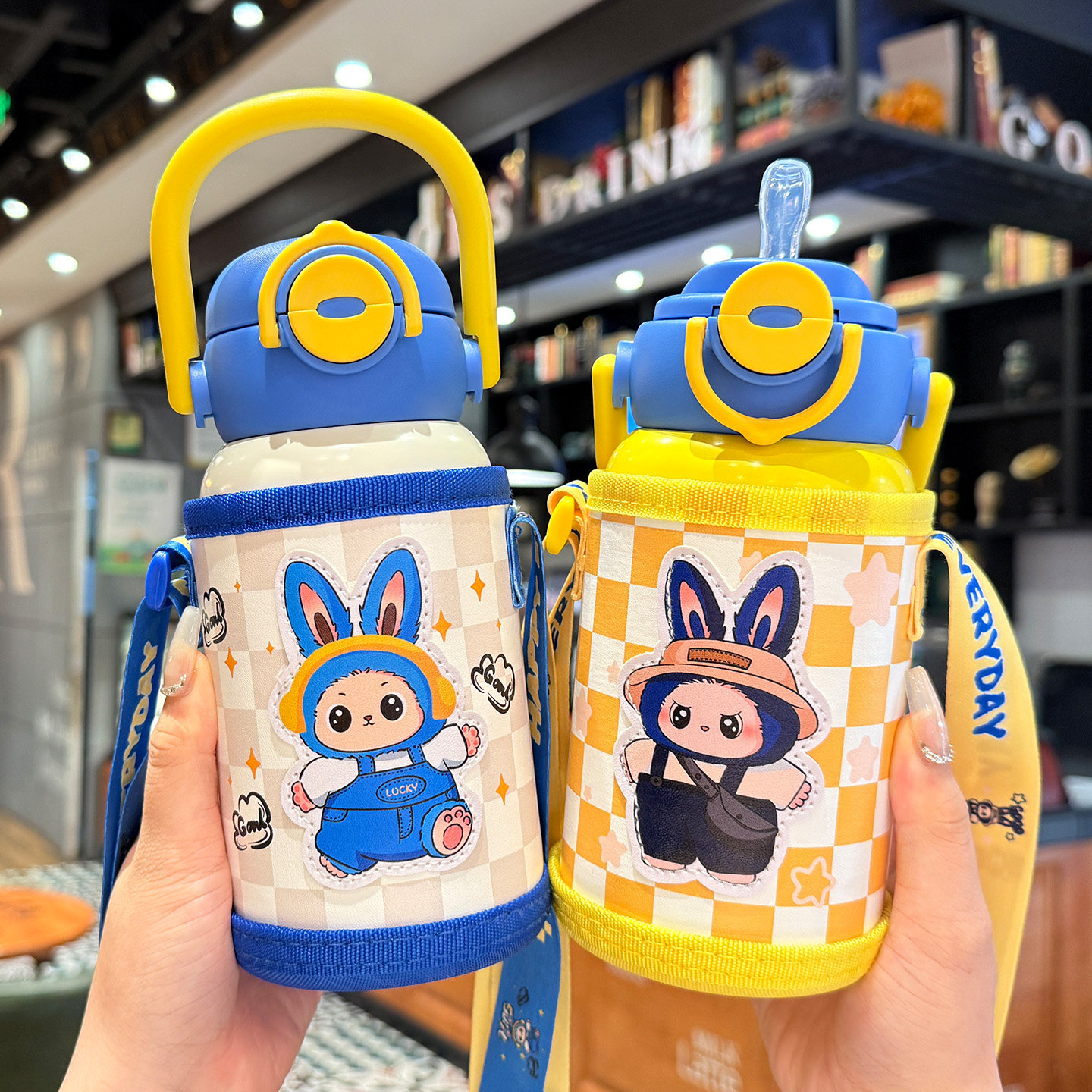 卡通高颜值儿童保温316吸管水杯