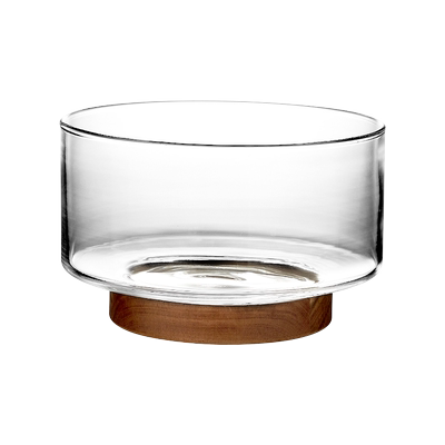 wvii木质底托日式简约风玻璃果盘