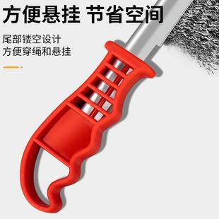 钢丝刷带柄刀刷不锈钢丝刀刷镀铜丝刷除锈塑料柄烧烤铁刷子清洁刷