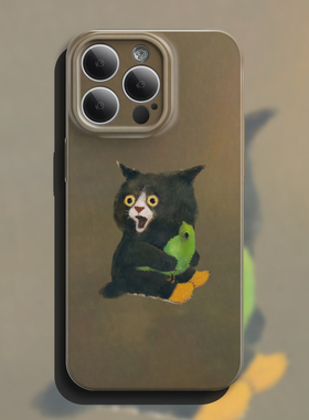 惊奇的小猫iPhone16手机壳苹果15promax新款14菲林13全包12卡通11创意xr适用8plus小米15小众华为pura70pro男