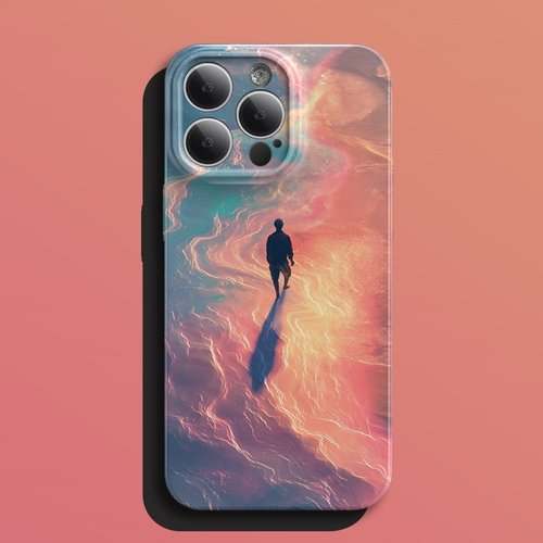 粉色海浪iPhone16plus手机壳15Promax苹果14套13全包12新款11华为pura70Pro小众设计mate60小米14红米k70适用