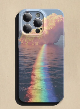 ins彩虹云海iPhone16plus手机壳15苹果14Promax小清新13镜头全包12新款原创11小众设计师x女神xr韩系xs适用8p