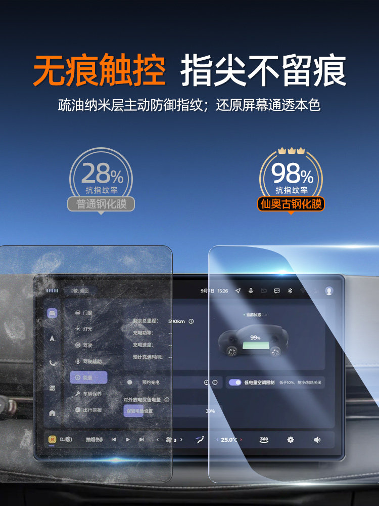 宝骏云海专用屏幕钢化膜汽车中控导航贴膜内饰改装装饰保护用品屏