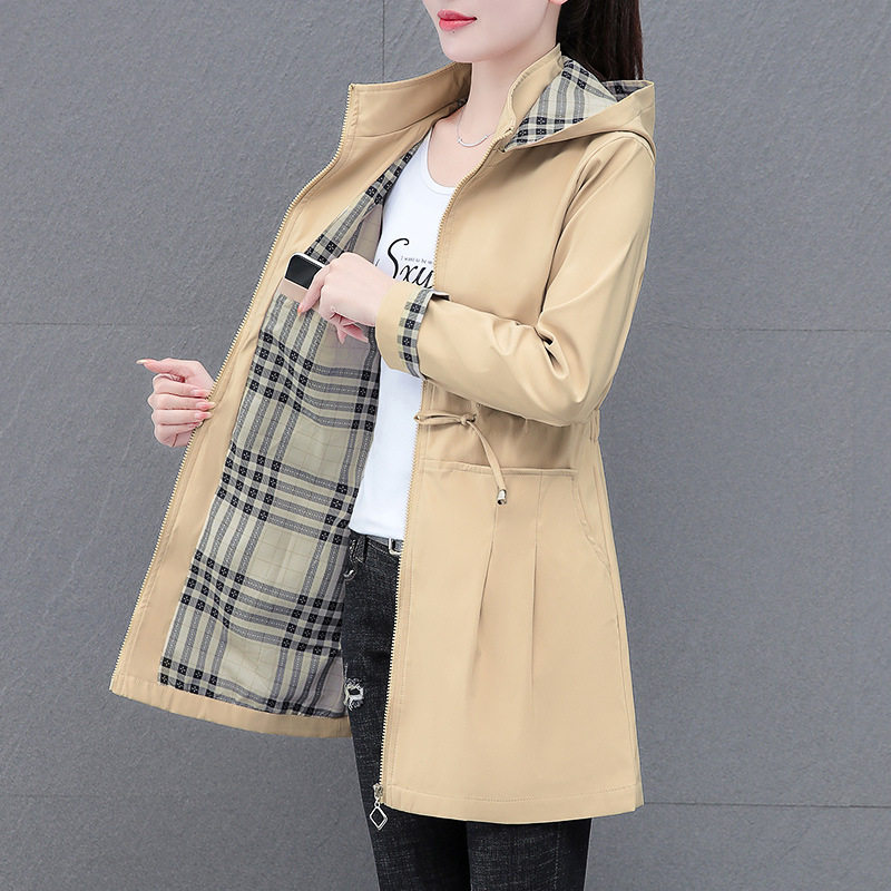 高档中长款风衣外套女2025年春秋季新款大码宽松收腰显瘦休闲外套