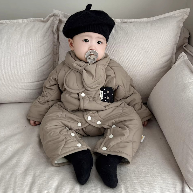 婴儿连体衣秋冬加厚保暖