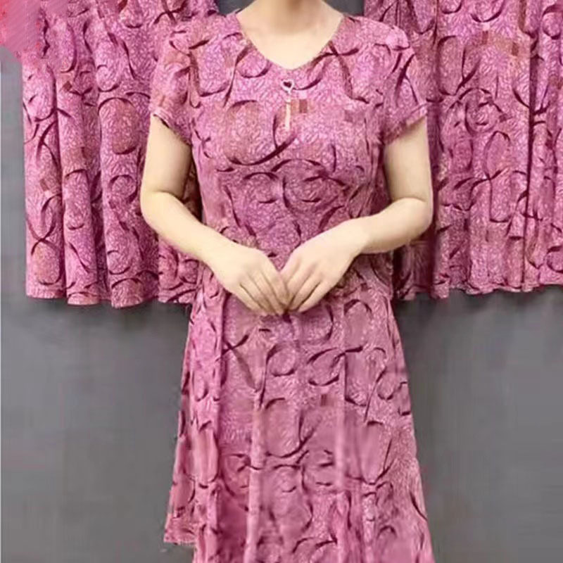 连衣裙夏季中老年妈妈50