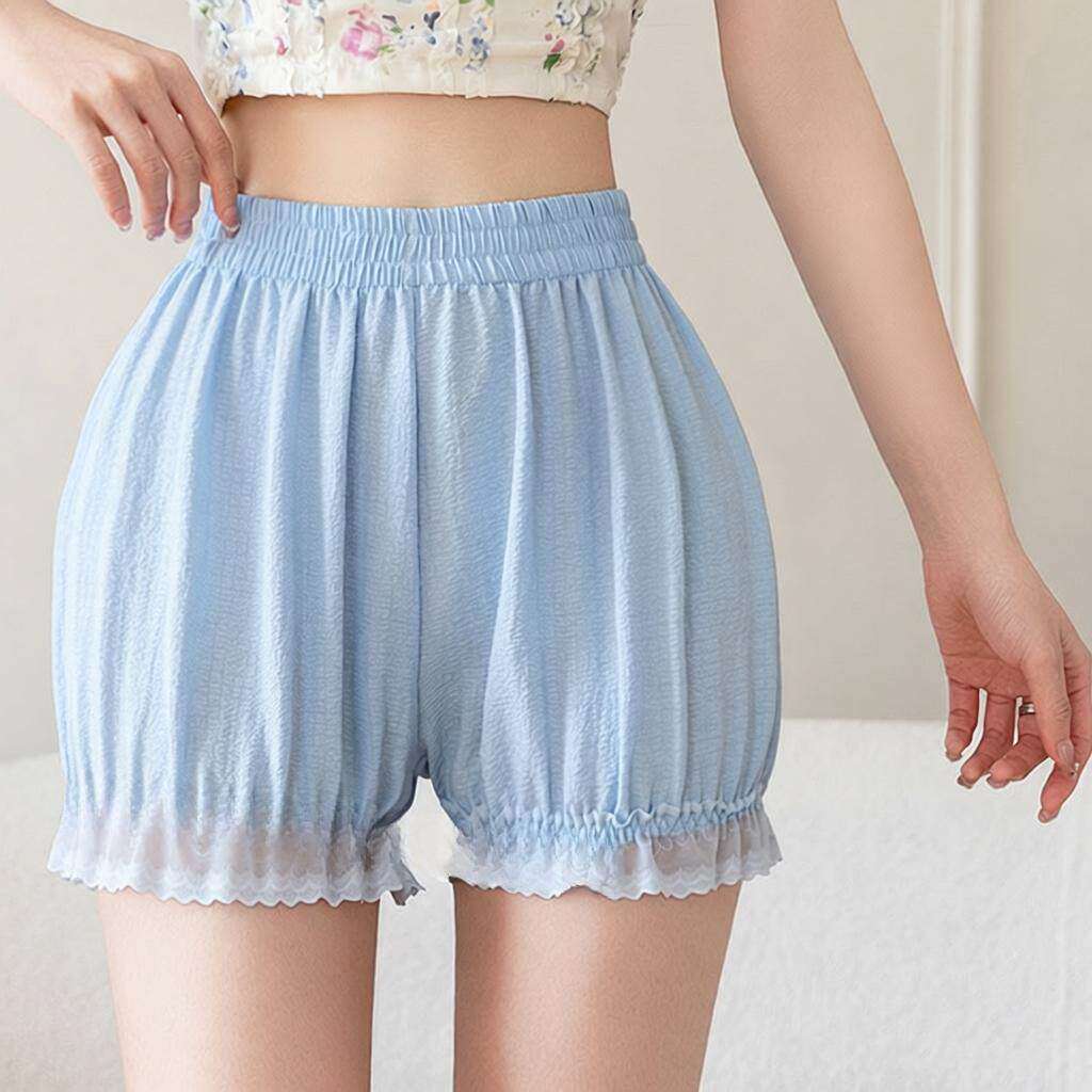 安全裤夏南瓜裤女薄防走光jk洛丽塔蕾丝保险裤大码宽松外穿灯笼裤