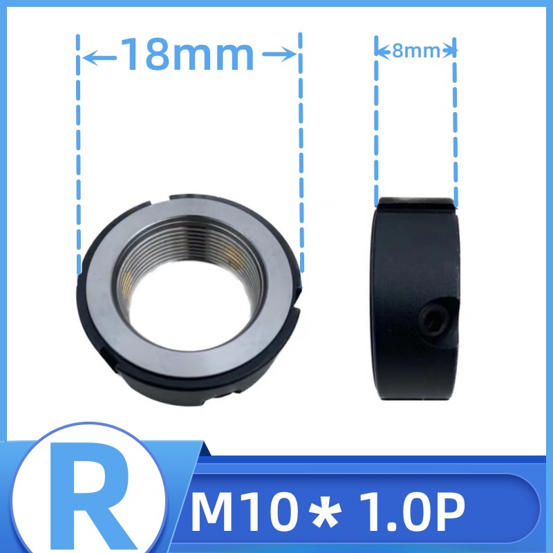 R型径向精密锁紧k螺母数控车床丝杆防松止退防滑自锁定轴承圆螺帽