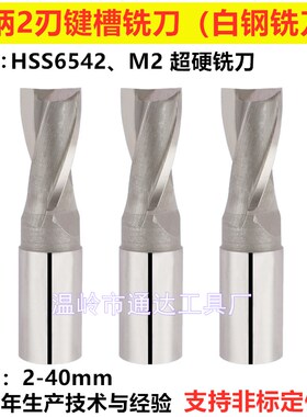 直柄键槽铣刀白钢铣刀超硬铣刀高速钢2刃铣刀二刃M5M6M8M10M12M20