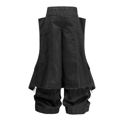 REBEL WAVE 25ss “ΜOΣ”盾式手工刷蜡破坏双层蜡裤 裙裤