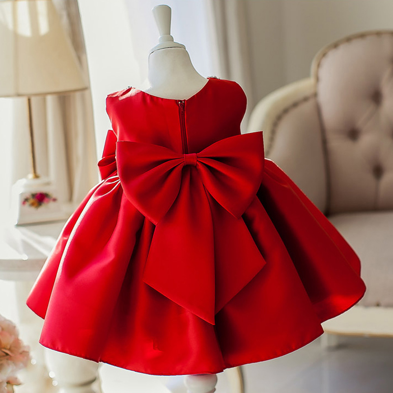 儿童晚礼服小主持人红色夏季洋气