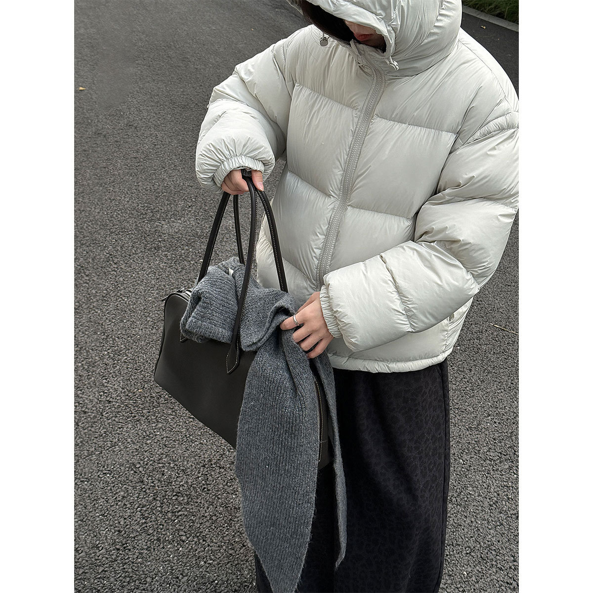 NS 安心新国标90白鸭绒外套女冬季新款连帽保暖蓬松羽绒服Y85